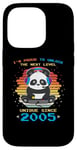 Coque pour iPhone 14 Pro Anniversaire né en 2005 amusant Panda Gaming Unlock The Next Level