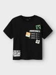 Name It Jafar Minecraft Short Sleeve Top Box - Gutt - Sort - 134/140