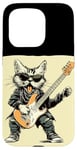 Coque pour iPhone 15 Pro Guitare à bascule Chat pour guitare électrique Amoureux des animaux