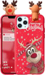 Noël Coque Pour Iphone Xr Coque - 6,1 Pouce, Souple Rouge Silicone Tpu Noël Étui Christmas Wapiti 3d Poupée Motif Antichoc Housse De Protection Bumper Case Pour Iphone Xr