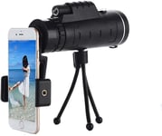 DSHUJC Télescope monoculaire 40X60 Télescope de téléphone Portable à Lunette monoculaire avec Support pour Smartphone et trépied pour l'observation des Oiseaux Camping