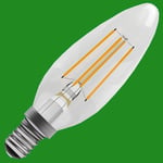 2x 4W (=40W) LED Filament Candle Low Energy Instant Light Bulb SES E14 Lamp