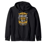 75th Birthday The Real Legends January 1950 75 Years Old Men Zip Hoodie