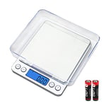 UNIWEIGH Balance de précision 500g/0.01g ，Balance de cuisine/Échelle de Gram avec écran LCD，Balance de poche/Balance à bijoux avec fonction tare et PCS，Balance de cuisine numérique Poids Grammes et OZ