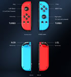 Switchjoycon vasen ja oikea peliohjaimet RGB-valovärähtelyvalkoisella bluetooth-peliohjaimella