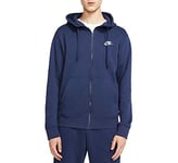 Nike M Nsw Club Hoodie Fz Bb Sweatshirt - Midnight Navy/Midnight Navy/(White), 4XL-T