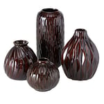 Boltze 2014557 Zalina Vase 4 pièces Marron foncé 9-19 cm (1 pièce)