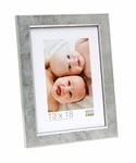 Deknudt Frames S45DD1 Cadre Photo avec Filet Bois Argenté 15 x 15 cm
