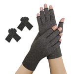 Doctor Developed Compression Gloves (2 Pairs/M) - Arthritis Gloves with Doctor Written Handbook - Fingerless Gloves for Arthritis - Raynauds Gloves for Women - Carpal Tunnel Gloves for Pain Relief