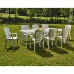 Table d'extérieur Susa, Table à manger rectangulaire extensible, Table de jardin extensible, 100% Made in Italy, 150x90h72 cm, Blanc - Dmora