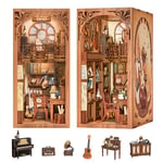 CUTEBEE Book Nook Kit,DIY Miniature Dollhouse Booknook Kit with Dust Cove and Led Light,3D Wooden Puzzle Bookends Bookshelf Decor Gift for Adults Teens (The Secret Rhythm)