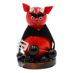 Dekohelden24 Bois Fumoir Diable Rouge/Noir L x l x H : 9,5 x 10 x 14 cm