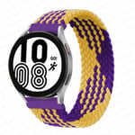 Flätad Solo Loop För Samsung Galaxy watch 4/5/6/44mm 40mm/klassisk rem 46 42mm/aktiv 2/Gear S3 armband 22mm 20mm Watch Band purple yellow S