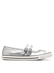 Converse Womens Dainty Mary Jane - Silver, Grey, Size 5, Women