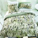 Housse de couette imprimée en percale de coton, Quill natural