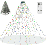 Julgransbelysning, 400 LED-julbelysning med 8 ljuslägen & minnesfunktion, 2 meter x 16 ljusslingor med timerfunktion [DB] Multicolored-400led