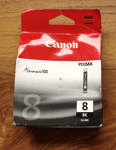 NEW Genuine CANON 8 Black CLI-8BK Pixma ChromaLife 100 Printer Ink Cartridge