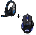 Pack Gaming pour PC ALIENWARE (Souris Gamer 6 Boutons + Casque Gamer avec Micro et Telecommande)