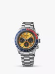 Seiko SSC947P1 Men's Prospex 'Pogue' Solar Chronograph 1969 Re-interpretation Automatic Bracelet Strap Watch, Silver/Yellow