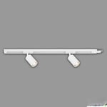 BRILONER - Système de rail Rail, set d'extension, 2x GU10 spots orientables, extensible, système de rail d'éclairage plafond, rail de spot, plafonnier, plafonnier, spotlight, 0,75 m, blanc