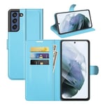 Samsung Galaxy S21 Fe 5G      Pu Wallet Case    [Lightblue]