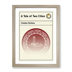 Book Cover A Tale Of Two Cities Charles Dickens Modern Framed Wall Art Print, Ready to Hang Picture for Living Room Bedroom Home Office Décor, Oak A2 (64 x 46 cm)