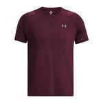 Under Armour Mens Rush Embo T-Shirt in Burgundy material_Synthetic - Size Large