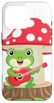 Coque pour iPhone 16 Pro Anime Kawaii Musical Frog Mushroom