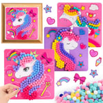 Dancial Licorne DIY Pom Poms Arts,Cadeaux pour Enfants de 3~5 ans, Jouets pour Enfants, Activités de Bricolage, Cadeaux pour Filles de 3, 4, 5 ans, 3 pièces d'art.