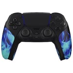 eXtremeRate PlayVital Grips Sticker pour ps5 Manette,Housse Autocollant de Poignée Skins en Caoutchouc pour ps5,Accessoires Antidérapants pour ps5 Manette-Bleue Flamme