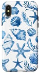 iPhone X/XS Blue Seashell Coastal Summer, Starfish, Women Case