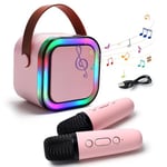 Kids Toys for 6 7 8 Years Old Girls Boys: Kids Karaoke Gifts for Girl Boy Age 4 5 6 Karaoke Machines Presents for 4-12 Years Old Kid Mini Microphone for Kids fun(Pink 2 Mic)