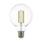 Eglo connect.z Ampoule LED E27 connectée, G95, ZigBee, contrôlable par appli et commande vocale, dimmable, blanc chaud – froid, 700 lumens, 6 watts, transparent, design vintage