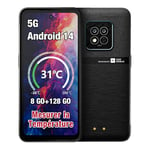 AGM X6 2024 Telephone Portable Incassable 5G, 8+128GO/512GO, Android 14 Smartphone Incassable, Écran FHD+ 6,78'', 50MP+16MP, Double SIM/Capteur de Température/Reconnaissance Faciale/Batterie 5000mAh