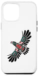 Coque pour iPhone 14 Plus Art amérindien style totem aigle esprit animal Alaska