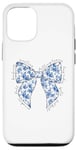 Coque pour iPhone 12/12 Pro Bleu Floral Automne Coquette Noeud Vintage Château Toile Automne