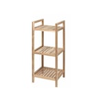 Wenko - Colonne meuble rangement, étagère en bois sur pied Acina, 3 niveaux, Bois certifié fsc®, 35x80x35 cm, Marron