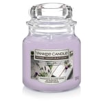 Yankee Candle® Small Jar Scented Candle, Evening Lavender & White Birch, Up to 30 Hours Burn Time