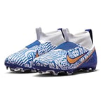 Nike Jr Zm Superfly 9 Acad Cr7 Fgmg, Chaussure de Marche Garçon Unisex Kinder, White/Metallic Copper-Concord, 34 EU