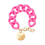 ICE-WATCH - Jewellery - Chain Bracelet - Neon Pink - Gold - Bracelet Mailles XL de Couleur Rose pour Femmes Fermé d'Une Médaille Dorée (020927)