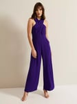 Phase Eight Giorgia Crossover Neck Jumpsuit, Violet