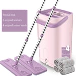 Flat Mop Bucket Set Dry Mopping System Bucket Cleaning System With Washable Flat Microfiber Mop Pads For household cleaning