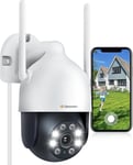 Jennov 2K Security Camera Outdoor, PTZ Wifi Home CCTV Camera 360° View with Auto