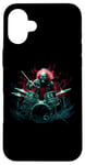 iPhone 16 Plus Skeleton Drummer Guy Rock And Roll Band Rock On Drum Kit Case