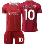 Liverpool 24-25 tröja nr 11 Salah 9 Firmino 66 Arnold 10 McAllister fotbollströja Home No. 10 inga strumpor Home No. 10 no socks Size M