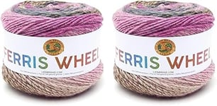 Lion Brand Yarn Ferris Wheel 217-602 Pelote de laine Violet sauvage, Fil, One Skein, Set de 247 Pièces (Lot de 2)