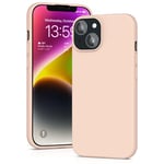 YATWIN Silicone Case for iPhone 13, Soft-Touch, Shockproof, DustProof, Antiskid Full Body Armour Phone Cover for Apple iPhone 13 - Light Pink