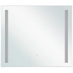 Miroir Murale sans Cadre avec Éclairage à Droite et à Gauche de Forme Rctangulaire 70 x 60 cm pour Salle de Bain Beliani