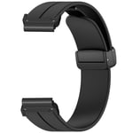 SKALO Silikoniranneke metallisolki Garmin Fenix 7X/7X Pro 51mm - Musta