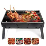 Barbecue Grill, AGM Charcoal Grill Portable Folding BBQ Grill Barbecue Desk Tabletop Outdoor Stainless Steel Smoker BBQ for Picnic Garden Terrace Camping Travel